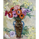 РЕПРОДУКЦИИ НА КАРТИНИ Ваза украсена с анемони и жълти маргаритки от савана (1908)